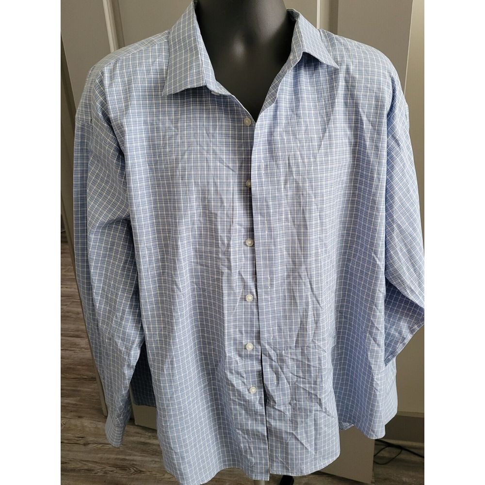 Joseph Abboud‎ Non Iron Mens 2X Blue Gray Long Sleeve Button Down Shirt
